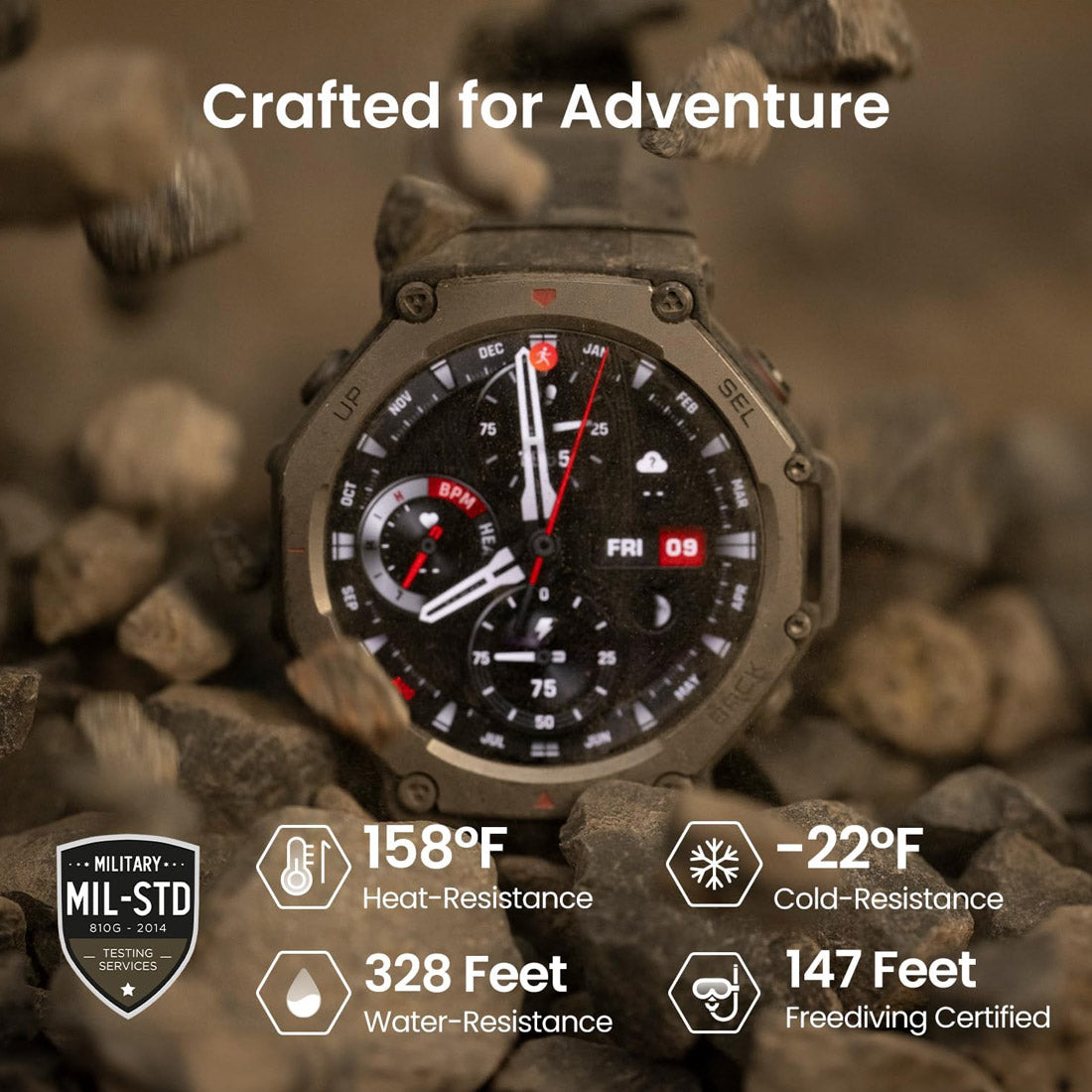 Amazfit T-Rex 3 Outdoor Smart Watch - Onyx